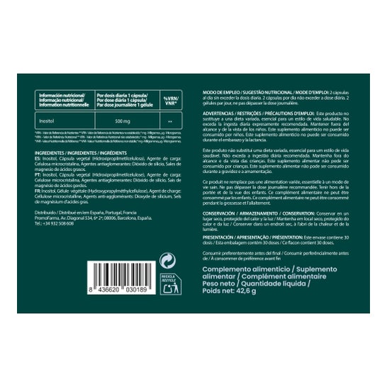 DocMorris Inositol 500mg 60caps (Validade inferior a 6 meses)