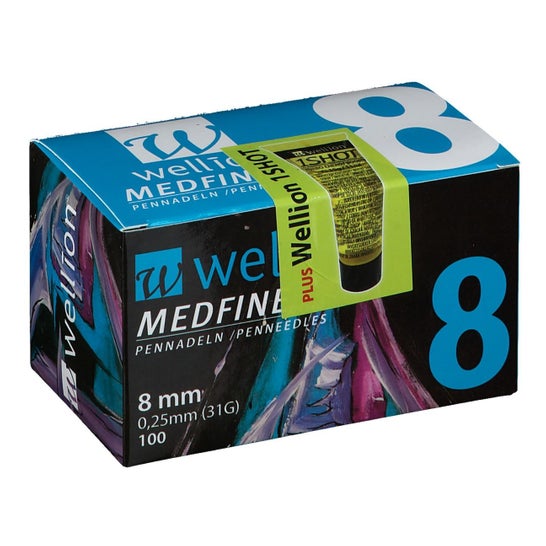 Wellion Medfine Plus 8mm Agulha 100 Unidades