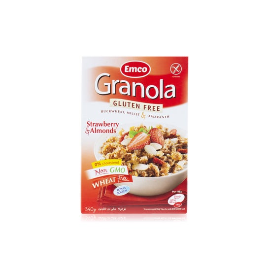 Emco Granola Granola Muesli Morango Amêndoa Sem Glúten 340g