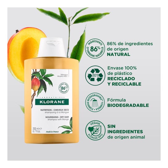 Champô nutritivo de cloro com manteiga de manga 200ml