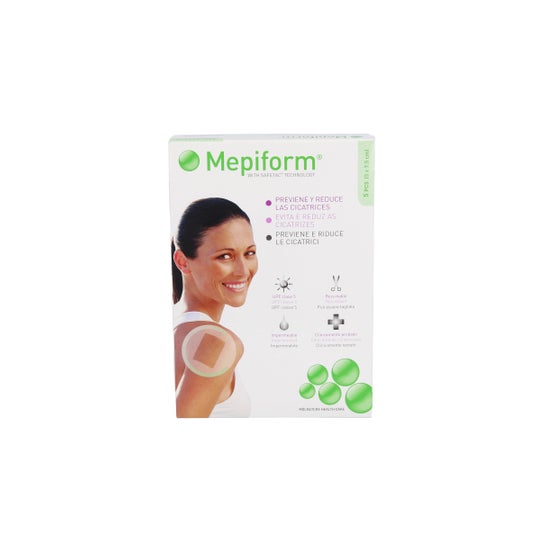 Mepiform redutor de cicatrizes  pensos silicone l 5x7,5cm 5 unids