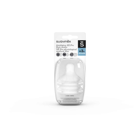 Suavinex Tetina Fisio Sx Pro Silicone M +3M 2uds