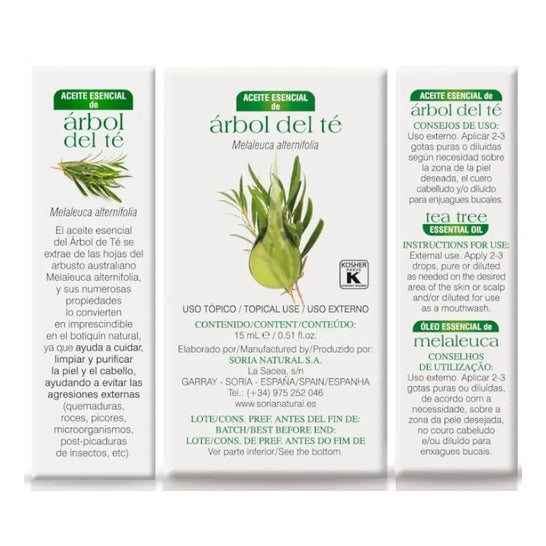 Aceite Esencial Arbol Del Te Soria Natural 15ml Aceite Esencial Arbol Del Te Soria Natural 15ml