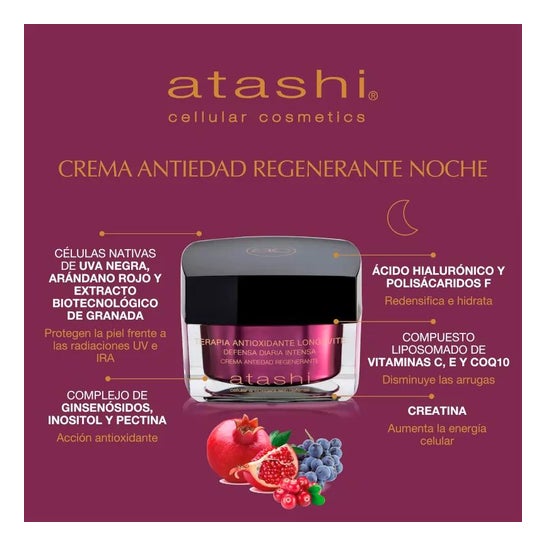 Atashi Antioxidante Celular Anti-idade 50ml + Creme Hidratante FPS15 50ml Atashi Antioxidante Celular Anti-idade 50ml + Creme Hidratante FPS15 50ml
