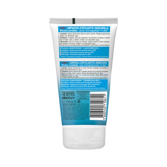 Garnier Pure Active 3 En 1 Gel Limpiador Piel Grasa 150ml