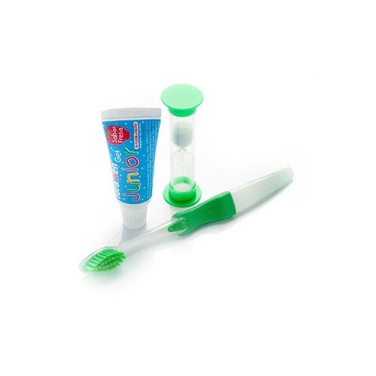 Escova dental Foradent para crianças + gel de flúor + relógio