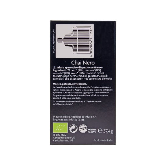 Chá de Yogi preto chai 17 sacos