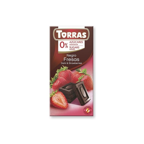 Torras Chocolate Preto com Morangos 75g