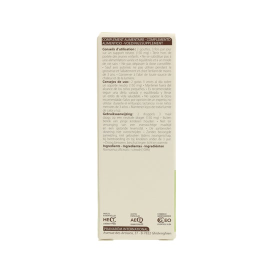 PranarÃ «m óleo essencial de alecrim QT cineol 10ml