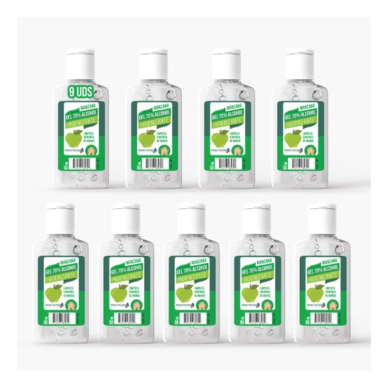 Gel Hidroalcoólico Practicosa 70% Maçã 9x60ml