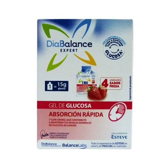 DiaBalance Especialista em gel de absorção rápida de morango 4 envelopes DiaBalance Especialista em gel de absorção rápida de morango 4 envelopes