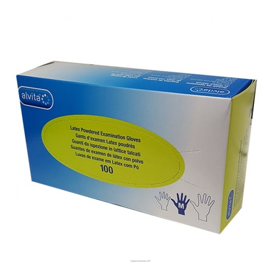 Alvita Guantes Latex Sin Polvo Talla M 100uds