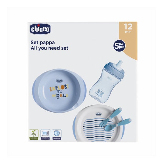 Chicco Set Completo Comida Azul 12m+