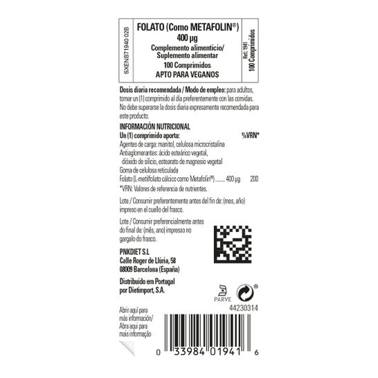 Solgar Folico Folato 400mcg 100