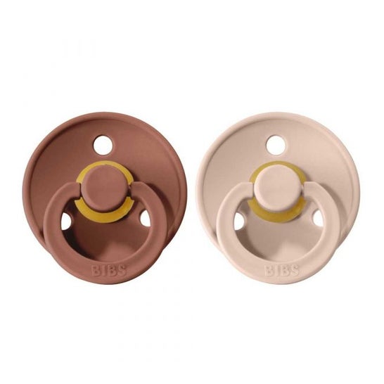 Bibs Pack Chupetas Látex 0-6m Blush e Woodchuck T1 2 Unidades