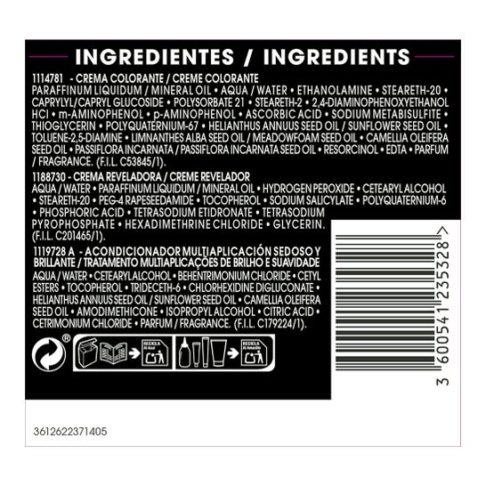 Garnier Olia Cor de cabelo permanente N°1.01 Cinza Loira Extra Leve 4 peças