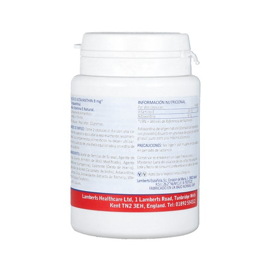 Lamberts Astaxantina 8mg com Vitamina E 30caps
