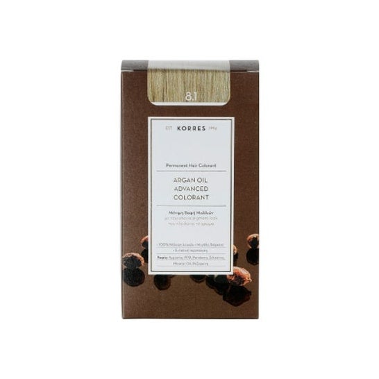 Korres Coloration Permanente Huile D'Argan Blond Clair Cendré 8.1