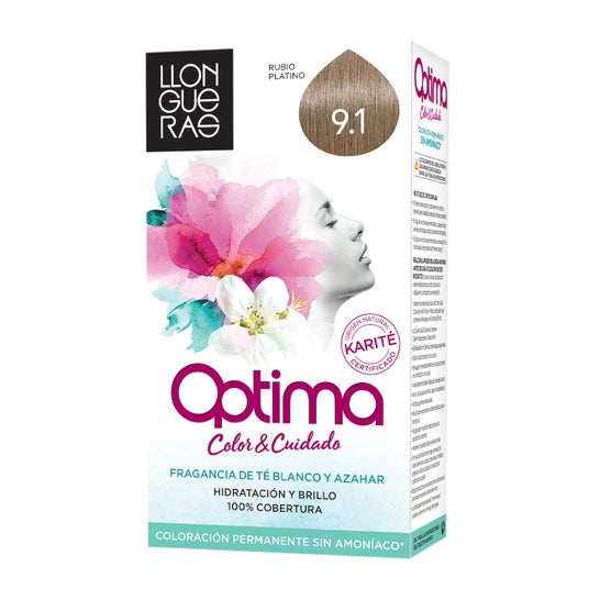 Llongueras Optima Hair Colour 9.1 Cendre Louro Muito Leve 4 peças