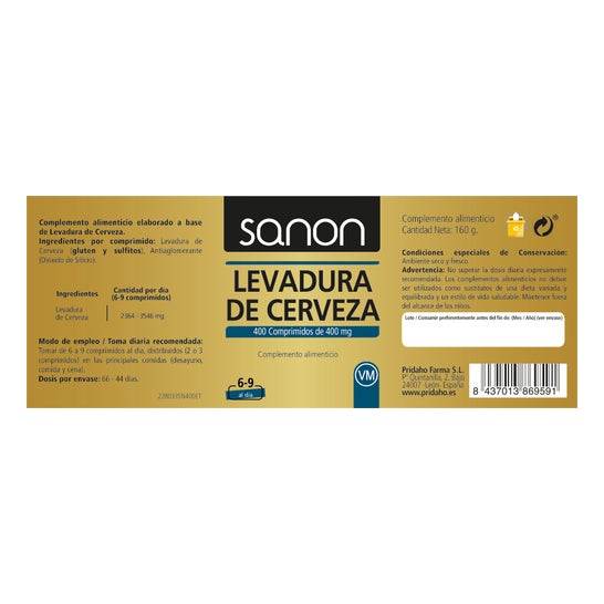 Levedura de cerveja Sanon 400comp