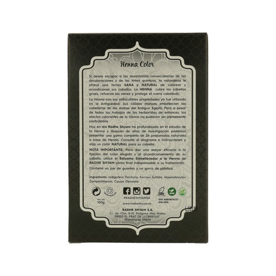 Radhe Shyam Henna cor preta 100ml
