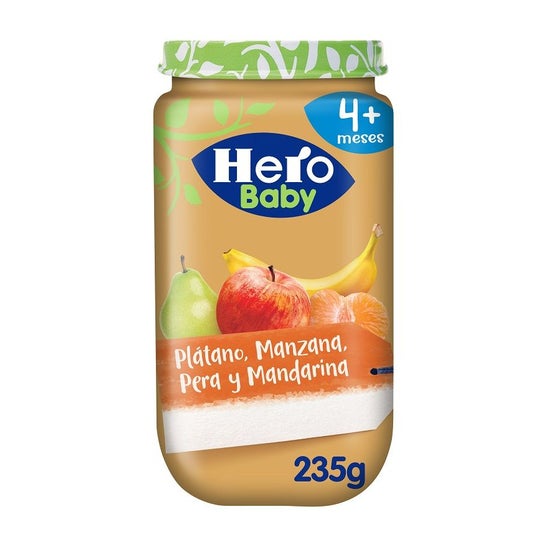 Hero Baby Tarro de Plátano Mandarina Manzana Pera 235g