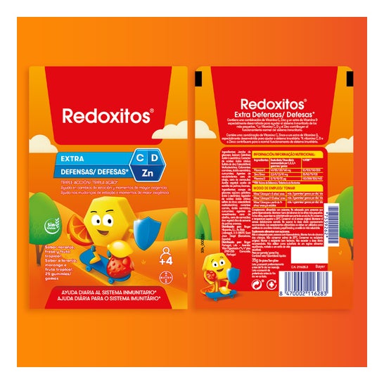 Redoxon Redoxitos Extra Defesas Gummies Laranja Mora 25 Unidades