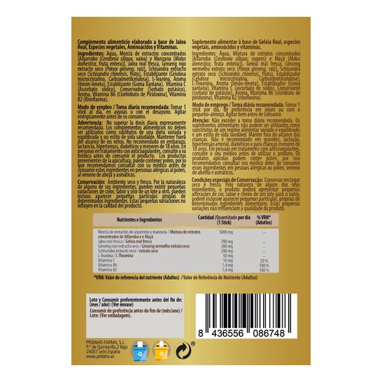 Sanon Geleia Real com Ginseng Zero 10x10ml