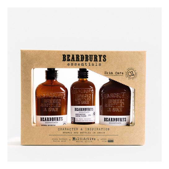 Beardburys Essentials Kit Cuidado para Homens Barbeados 3 Passos