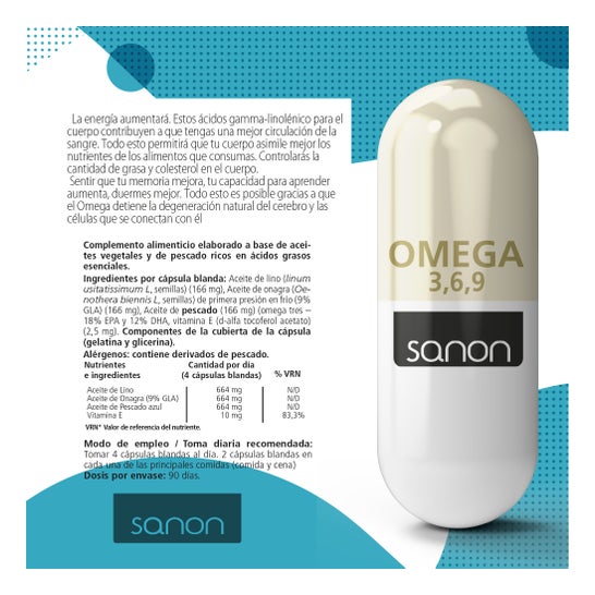 Sanon Omega 3,6,9 360caps 720mg