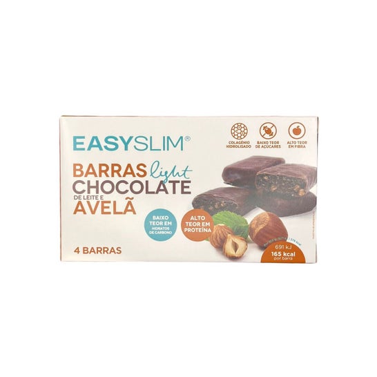 Easyslim Barras Light Chocolate Leite Avelã 4x44g