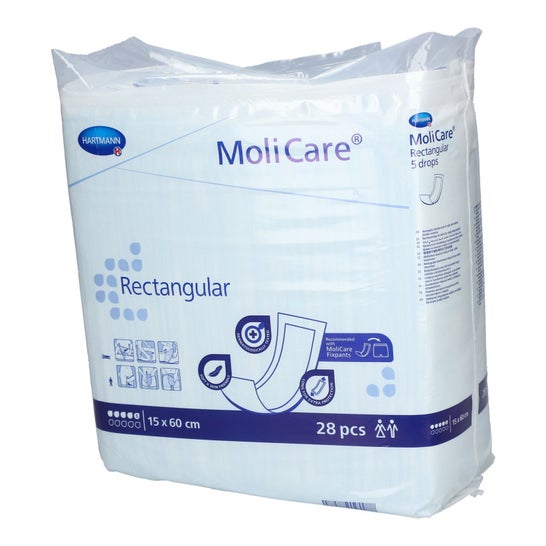 MoliCare Rectangular 5 Drops 15x60cm 28 Unidades