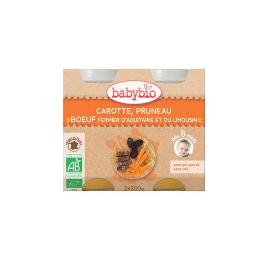 Babybio Menú Caro/Prun/Boeuf 2X200g