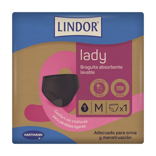 Lindor Lady Ropa Interior Lavable Menstruación y Pérdidas de Orina Talla M