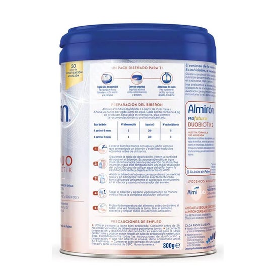 Almirón Profutura Duobiotik 2 Leche de Continuación desde los 6m 800g Almirón Profutura Duobiotik 2 Leche de Continuación desde los 6m 800g