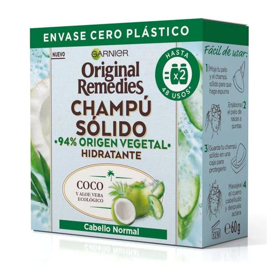 Garnier Original Remedies Champú Sólido Hidratante de Coco 60g Garnier Original Remedies Champú Sólido Hidratante de Coco 60g