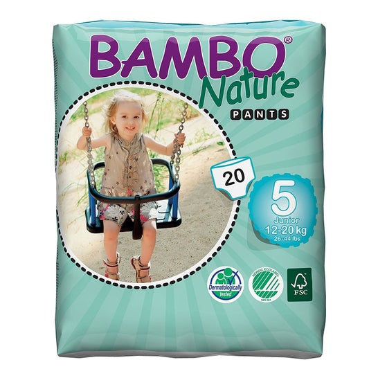 Bambo Nature Infantil Calça de Fraldas Junior T5 20 peças
