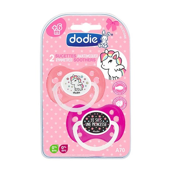 Dodie Duo Silicone Pacificador Anatômico Girly +6 meses
