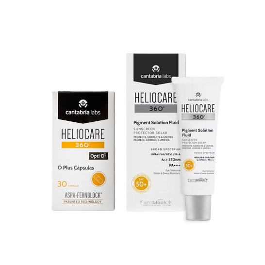 Heliocare Pack 360º Pigment Solution Fluid SPF50+ 50 ml + D Plus Cápsulas 30 caps