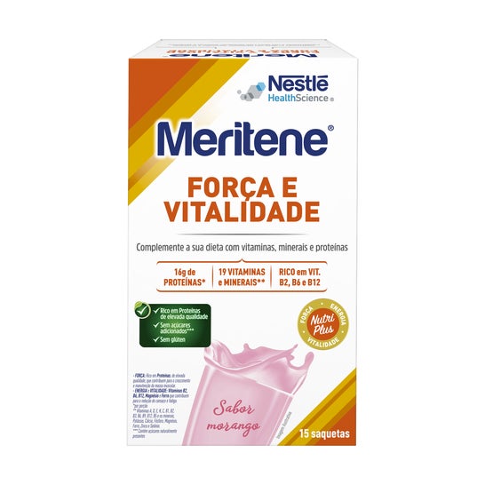 Meritene Força e Vitalidade Sabor Morango 15 saquetas