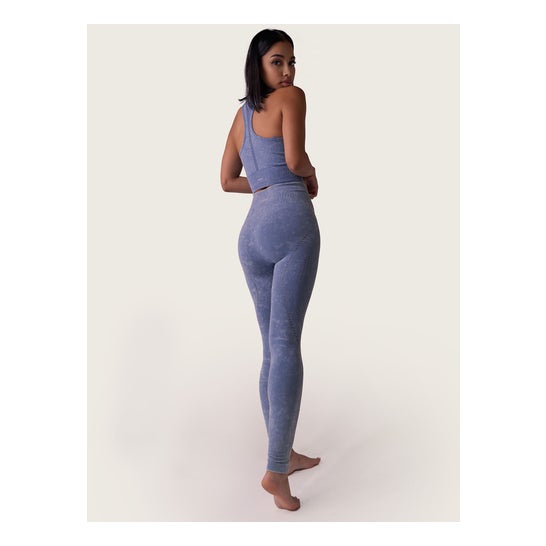 Anaissa Set Legging + Top Deportivo Fibra Emana 3D Stone Azul S