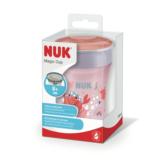 Nuk Magic Cup 8M+ Rosa Caranguejo 230ml 1 Unidade