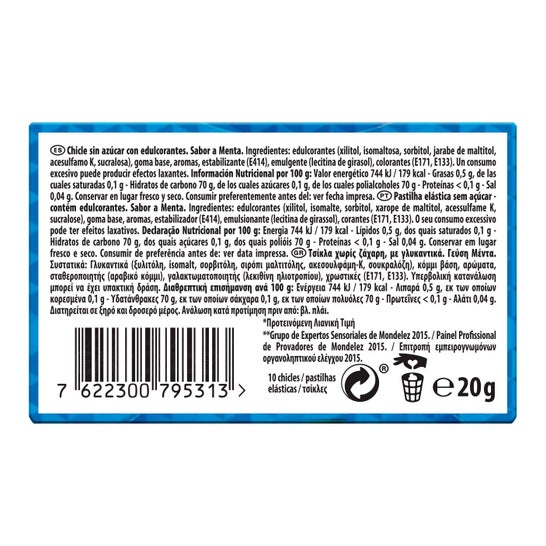 Trident 50 Minutos Pastilha elástica de hortelã fresca 20g