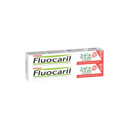 Fluocaril Duplo Júnior Pasta Sabor Frutos Vermelhos 2x75ml
