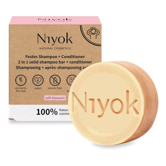 Niyok Champô Sólido 2 em 1 + Condicionador Soft Blossom 80 g