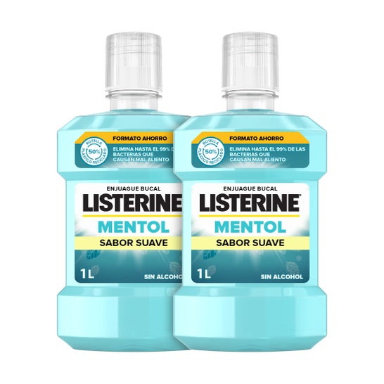 Listerine Mouthwash Mentol Sabor Suave 2X1000ml