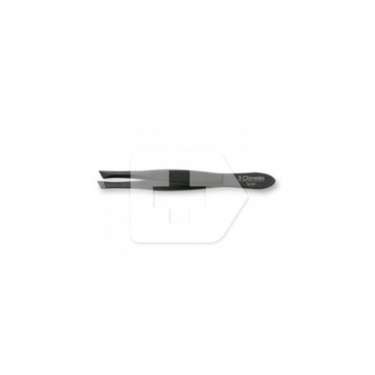 Grampo estreito preto de 3 Claveles 8cm 1ud