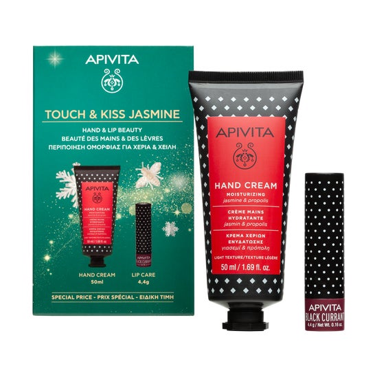 Apivita Cofre Creme Para Mãos Jasmim + Lábios Groselha Negra