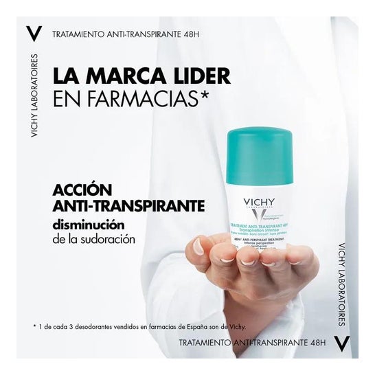 Desodorizante antitranspirante Vichy Roll-On 48H 2x50 Ml