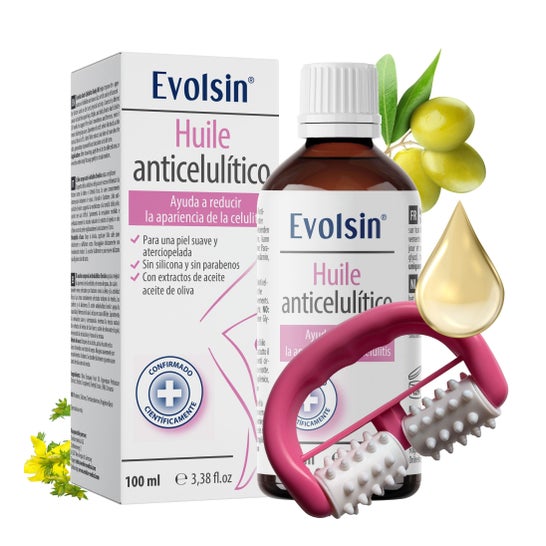 Evolsin Huile Anticelulítico 100ml + Rodillo de Masaje